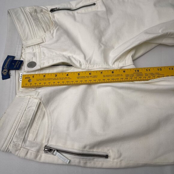 Democracy Ab Solution Stretch Side Zip Boyfriend Jeans White 8.5" Rise Womens‎ 2 - Picture 11 of 12